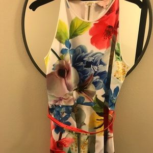 Ted Baker floral skater dress with belt